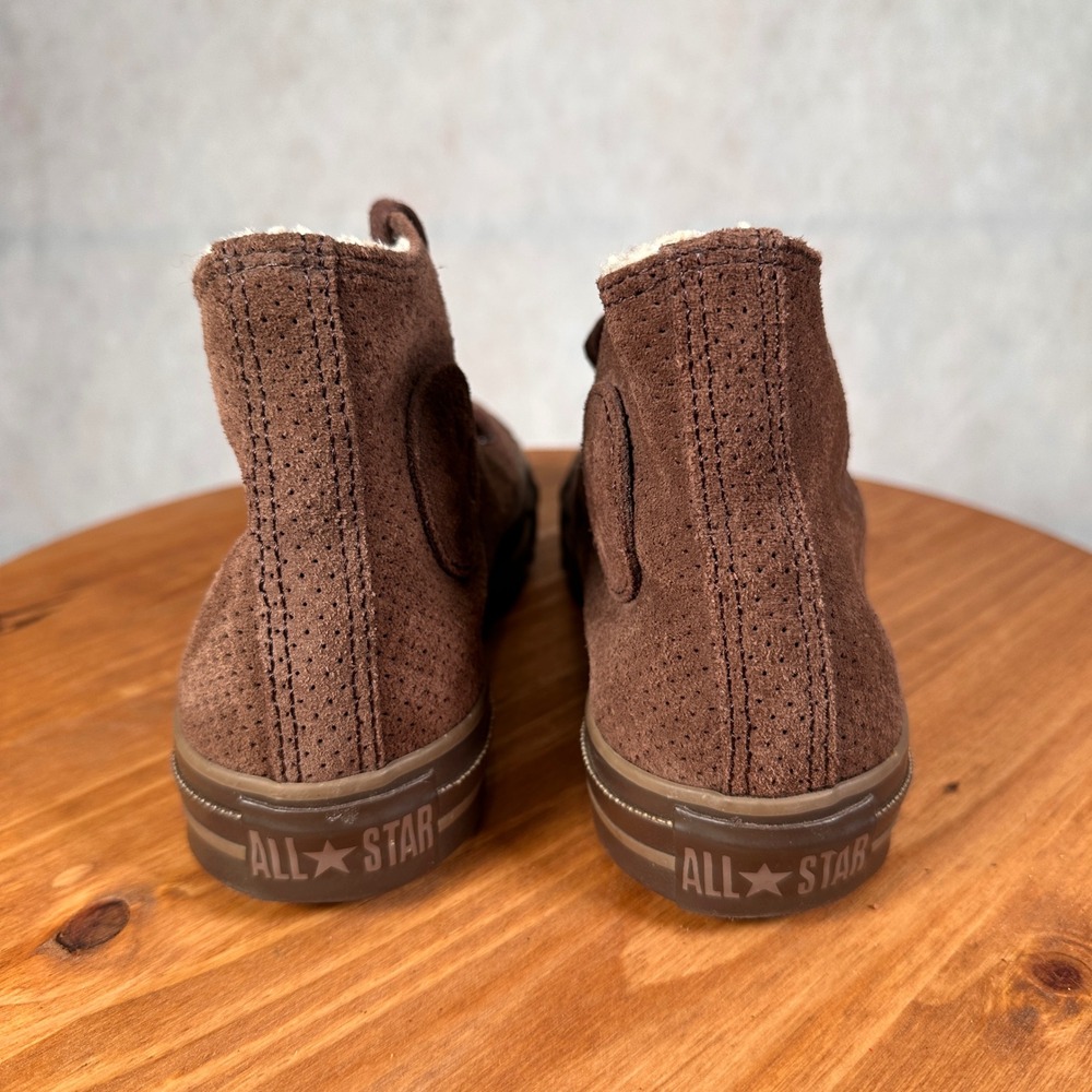 Converse Chuck Taylor High Top Women Size 7 Brown Good Suede Fur Lined - Picture 7 of 13